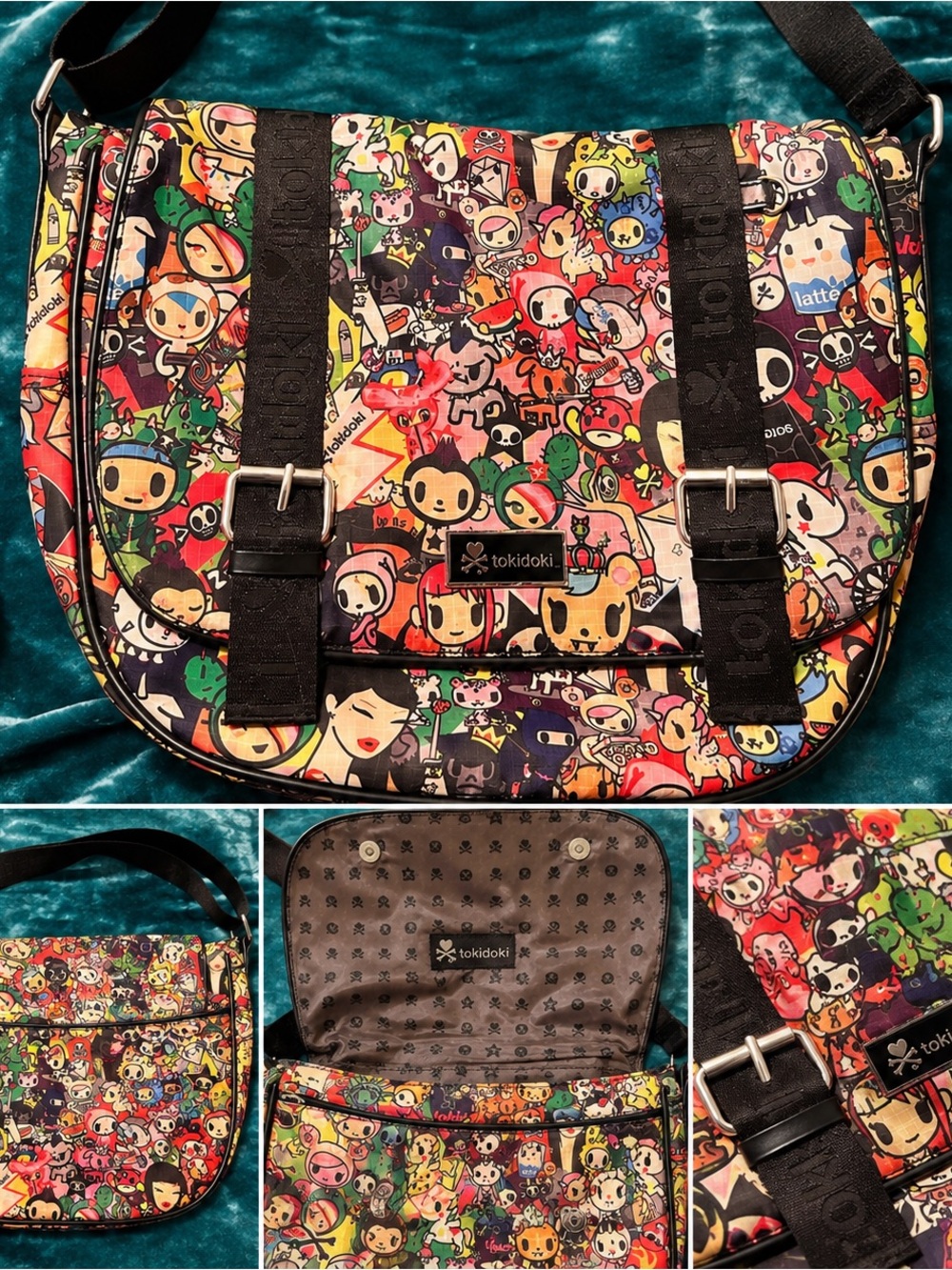 tokidoki Multicolor Character Print Crossbody Messenger Bag